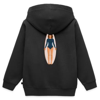 Easter Surfergirl - Kinder Premium Organic Zip Hoodie - Schwarz - Hinten - AI Model Kid Male (0cm)