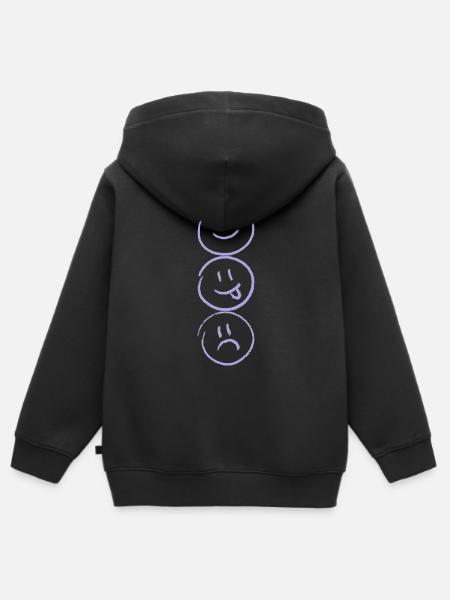 smily - Kinder Premium Organic Zip Hoodie - Schwarz