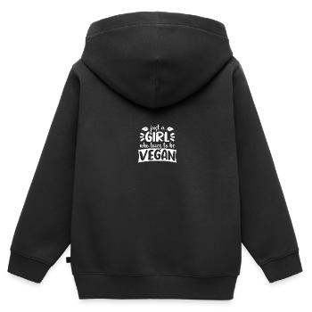 Vegan Veganerin Frauen Mädchen Geschenk - Kinder Premium Organic Zip Hoodie - Schwarz - Hinten - AI Model Kid Male (0cm)