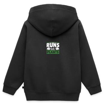 Vegan Veganer Pflanzen Spruch - Kinder Premium Organic Zip Hoodie - Schwarz - Hinten - AI Model Kid Male (0cm)