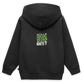 Veganer Vagen Spruch lustig Geschenk - Kinder Premium Organic Zip Hoodie - Schwarz - Hinten - AI Model Kid Male (0cm)
