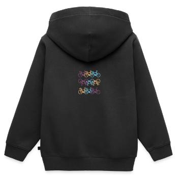 Fahrrad - Kinder Premium Organic Zip Hoodie - Schwarz - Hinten - AI Model Kid Male (0cm)