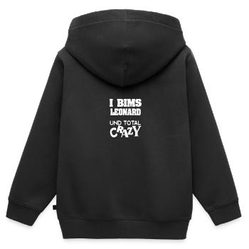Vorname Leonard - Kinder Premium Organic Zip Hoodie - Schwarz - Hinten - AI Model Kid Male (0cm)