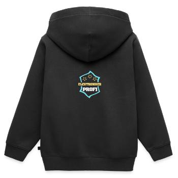 Gift for Electronics Technician - Kids Premium Organic Zip-up Hoodie - black - Back - AI Model Kid Male (0cm)
