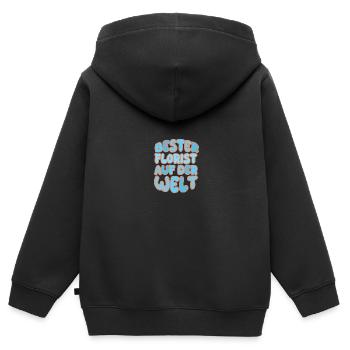Florist - Kinder Premium Organic Zip Hoodie - Schwarz - Hinten - AI Model Kid Male (0cm)
