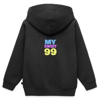Âge 99 - Sweat Premium à capuche zippé enfant bio - noir - Dos - AI Model Kid Male (0cm)