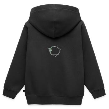 Boho Bohème Mariage D’été Eucalyptus - Sweat Premium à capuche zippé enfant bio - noir - Dos - AI Model Kid Male (0cm)