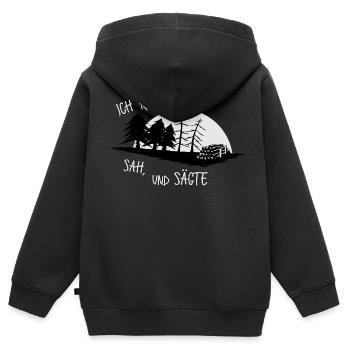 Wald Holzfäller Landwirt Sägewerk Geschenk - Kinder Premium Organic Zip Hoodie - Schwarz - Hinten - AI Model Kid Male (0cm)
