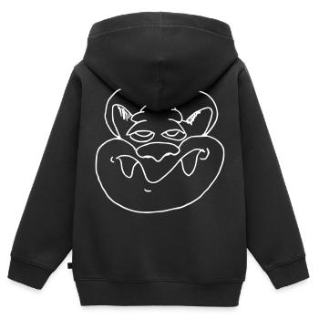Witziges Rattengesicht - Kinder Premium Organic Zip Hoodie - Schwarz - Hinten - AI Model Kid Male (0cm)