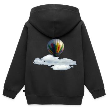 Heissluftballon - Kinder Premium Organic Zip Hoodie - Schwarz - Hinten - AI Model Kid Male (0cm)
