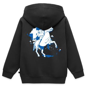 Alexander der Grosse - Kinder Premium Organic Zip Hoodie - Schwarz - Hinten - AI Model Kid Male (0cm)