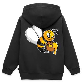 Fleißige Honigbiene - Kinder Premium Organic Zip Hoodie - Schwarz - Hinten - AI Model Kid Male (0cm)