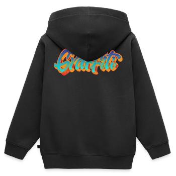 Graffiti Schriftzug - Kinder Premium Organic Zip Hoodie - Schwarz - Hinten - AI Model Kid Male (0cm)
