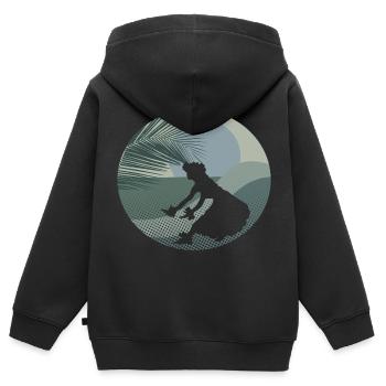 Hawaii Girl - Kinder Premium Organic Zip Hoodie - Schwarz - Hinten - AI Model Kid Male (0cm)