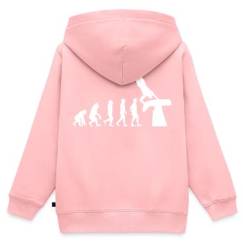 Kunstturnen Voltigier Turner Evolution Funny - Kinder Premium Organic Zip Hoodie - Rosa - Hinten - AI Model Kid Female (0cm)