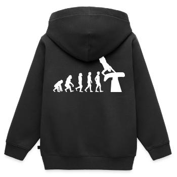 Gymnastique Artistique Voûte Gymnaste Evolution Drôle - Sweat Premium à capuche zippé enfant bio - noir - Dos - AI Model Kid Male (0cm)