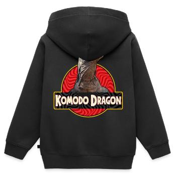 Komodowaran Komododrache Bindenwaran - Kinder Premium Organic Zip Hoodie - Schwarz - Hinten - AI Model Kid Male (0cm)