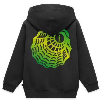 Badminton (License-To-Smash-Edition) - Sweat Premium à capuche zippé enfant bio - noir - Dos - AI Model Kid Male (0cm)