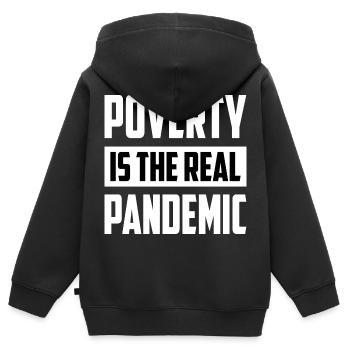 Armut ist die echte Pandemie - Kinder Premium Organic Zip Hoodie - Schwarz - Hinten - AI Model Kid Male (0cm)