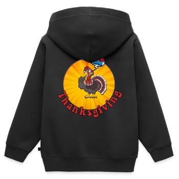 Oiseau fier - Sweat Premium à capuche zippé enfant bio - noir - Dos - AI Model Kid Male (0cm)