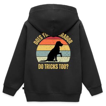 Macht Ihr Labrador auch Tricks - Kinder Premium Organic Zip Hoodie - Schwarz - Hinten - AI Model Kid Male (0cm)