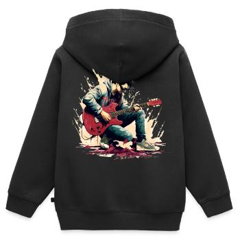 Guitarist - Kids Premium Organic Zip-up Hoodie - black - Back - AI Model Kid Male (0cm)