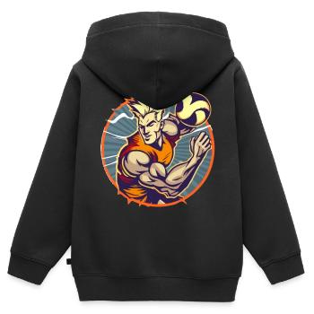 Volleyball Spieler - Kinder Premium Organic Zip Hoodie - Schwarz - Hinten - AI Model Kid Male (0cm)