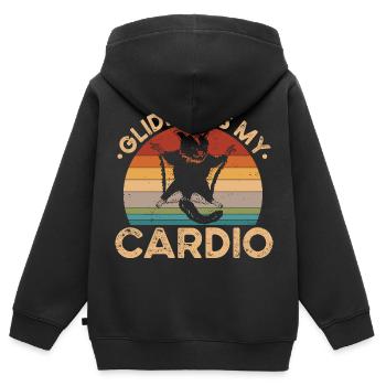 Glisse Cardio Sugar Glider Propriétaire Sugar - Sweat Premium à capuche zippé enfant bio - noir - Dos - AI Model Kid Male (0cm)
