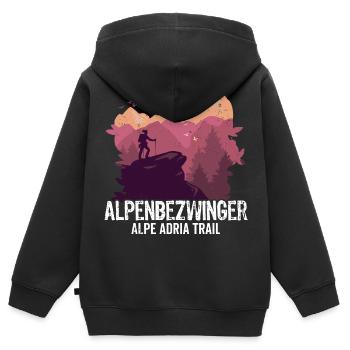 Alpenüberquerung Alpe Adria Trail Alpenbezwinger - Kinder Premium Organic Zip Hoodie - Schwarz - Hinten - AI Model Kid Male (0cm)