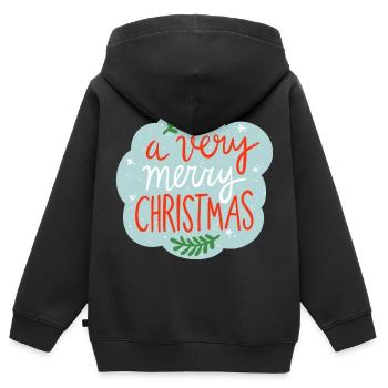 Christmas sticker - Sweat Premium à capuche zippé enfant bio - noir - Dos - AI Model Kid Male (0cm)