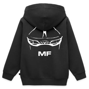 Böser Blick M F Traktor - Kinder Premium Organic Zip Hoodie - Schwarz - Hinten - AI Model Kid Male (0cm)