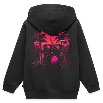 Trapset Retro Style - Kinder Premium Organic Zip Hoodie - Schwarz - Hinten - AI Model Kid Male (0cm)