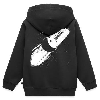 Boule de bowling - Sweat Premium à capuche zippé enfant bio - noir - Dos - AI Model Kid Male (0cm)