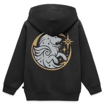 Stellgalou Spirit - 2 anpassbare Farben - Kinder Premium Organic Zip Hoodie - Schwarz - Hinten - AI Model Kid Male (0cm)