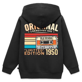 Original 1950's, Legendary since 1950's Vintage 1950's - Kids Premium Organic Zip-up Hoodie - black - Back - AI Model Kid Male (0cm)