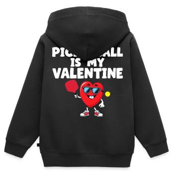 Pickleball Is My Valentine Gift - Sweat Premium à capuche zippé enfant bio - noir - Dos - AI Model Kid Male (0cm)