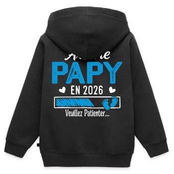 Ur-Opa im Jahr 2026 Geschenk Zukunft Opa - Kinder Premium Organic Zip Hoodie - Schwarz - Hinten - AI Model Kid Male (0cm)