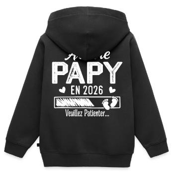 Ur-Opa im Jahr 2026 Geschenk Zukunft Opa - Kinder Premium Organic Zip Hoodie - Schwarz - Hinten - AI Model Kid Male (0cm)