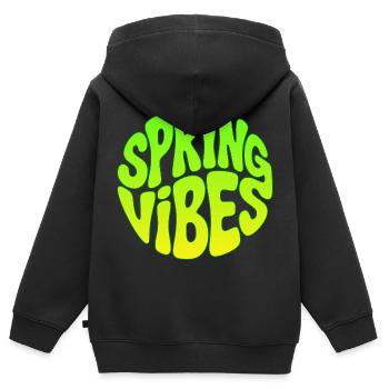 Spring vibes - Kids Premium Organic Zip-up Hoodie - black - Back - AI Model Kid Male (0cm)