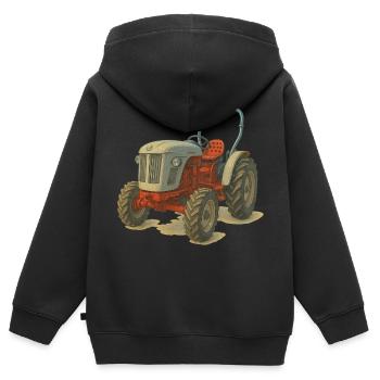 Holland Traktor - Kinder Premium Organic Zip Hoodie - Schwarz - Hinten - AI Model Kid Male (0cm)