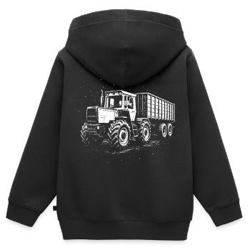 Kraftpaket bei Nacht - Kinder Premium Organic Zip Hoodie - Schwarz - Hinten - AI Model Kid Male (0cm)