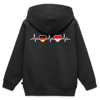 Indonesien Deutschland Herzschlag Indonesier - Kinder Premium Organic Zip Hoodie - Schwarz - Hinten - AI Model Kid Male (0cm)