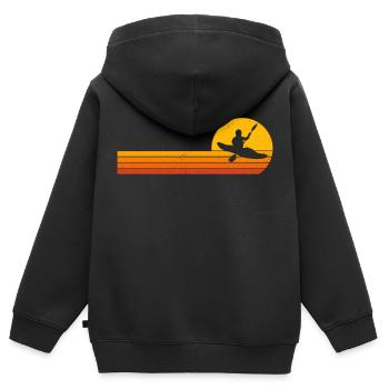Kajak Kanu sunrise kajakfahren paddelboot - Kinder Premium Organic Zip Hoodie - Schwarz - Hinten - AI Model Kid Male (0cm)