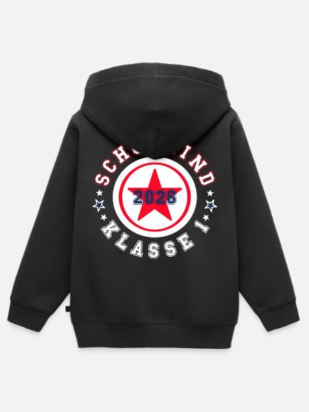 Schulkind 2026 - Einschulung - Klasse 1 - Kinder Premium Organic Zip Hoodie - Schwarz
