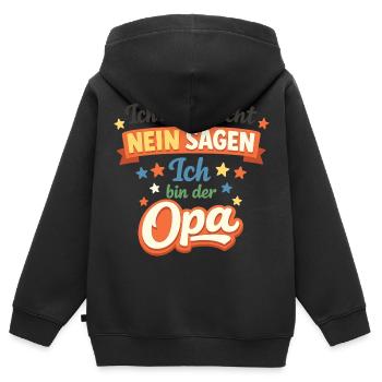 Opa Muss Nicht Nein Sagen Lustig - Kinder Premium Organic Zip Hoodie - Schwarz - Hinten - AI Model Kid Male (0cm)