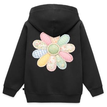 Bunte Blume Patchwork Vintage Cottagecore Design - Kinder Premium Organic Zip Hoodie - Schwarz - Hinten - AI Model Kid Male (0cm)