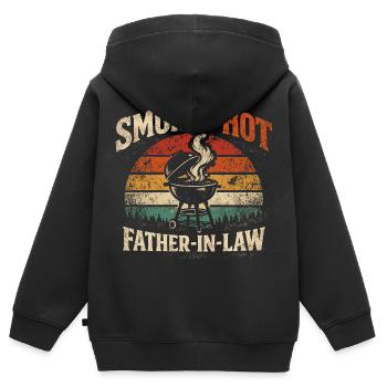 Smokin Hot Father-in-Law Barbecue | Humor Gift - Kids Premium Organic Zip-up Hoodie - black - Back - AI Model Kid Male (0cm)