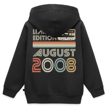 Kassette | Best of August 2008 | Limited Edition - Kinder Premium Organic Zip Hoodie - Schwarz - Hinten - AI Model Kid Male (0cm)