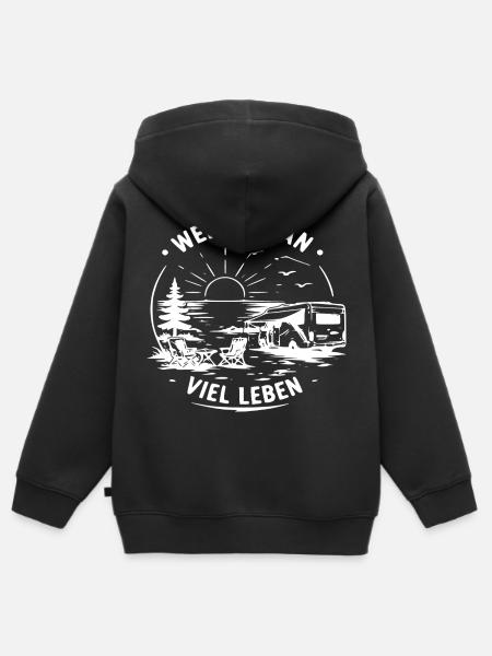 Wenig Plan Viel Leben - Kinder Premium Organic Zip Hoodie - Schwarz
