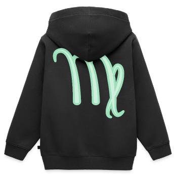 Jungfrau Sternzeichen Pastellgrün - Kinder Premium Organic Zip Hoodie - Schwarz - Hinten - AI Model Kid Male (0cm)